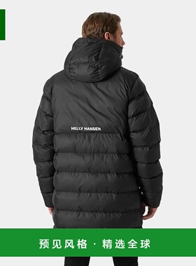 欧洲直邮Helly Hansen 男士黑色聚酯派克大衣Oslo蓬松外套