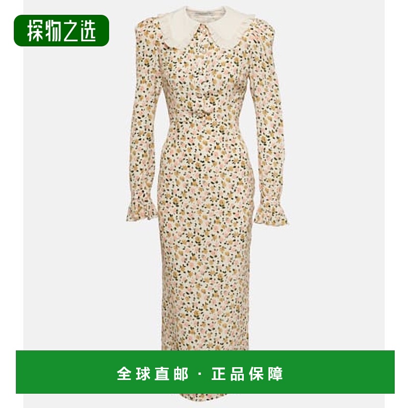 香港直邮ALESSANDRA RICH 亚历山德拉.瑞秋 女士 花朵真丝中长连