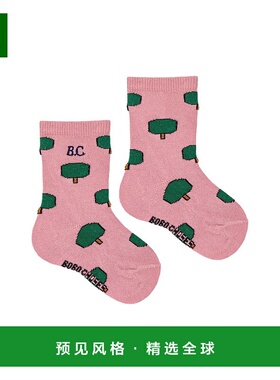 1h可退 香港直邮bobo choses  tree all over 绿色长款袜子 223AH
