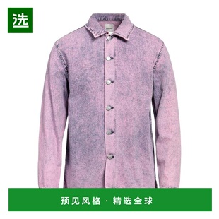 1h可退 【美国直邮】SANDRO男士外套牛仔单排扣连帽纯色多口袋休