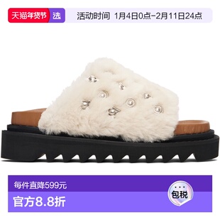 1h可退 香港直邮toga 女士 白色 Fur Concho 凉鞋 FTGPW143300523
