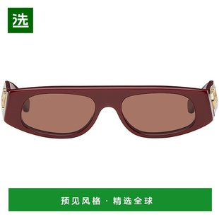 1h可退 香港直邮Gucci 古驰 女士 酒红色 Geometric 太阳镜 GG177