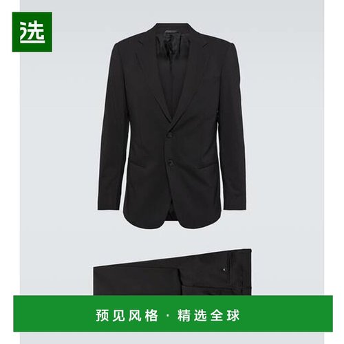 1h可退 香港直邮armani 阿玛尼 男士 羊毛套装 black黑色 舒适时