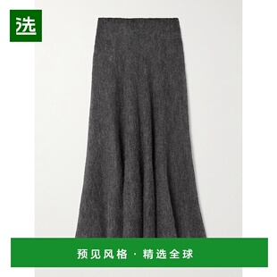 褶裥马海毛混纺中长半身裙 女士 AA9J2419K 香港直邮Alaïa 1h可退