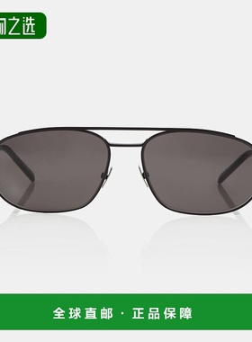 1h可退 香港直邮Saint Laurent 圣罗兰 女士 椭圆形金属太阳眼镜