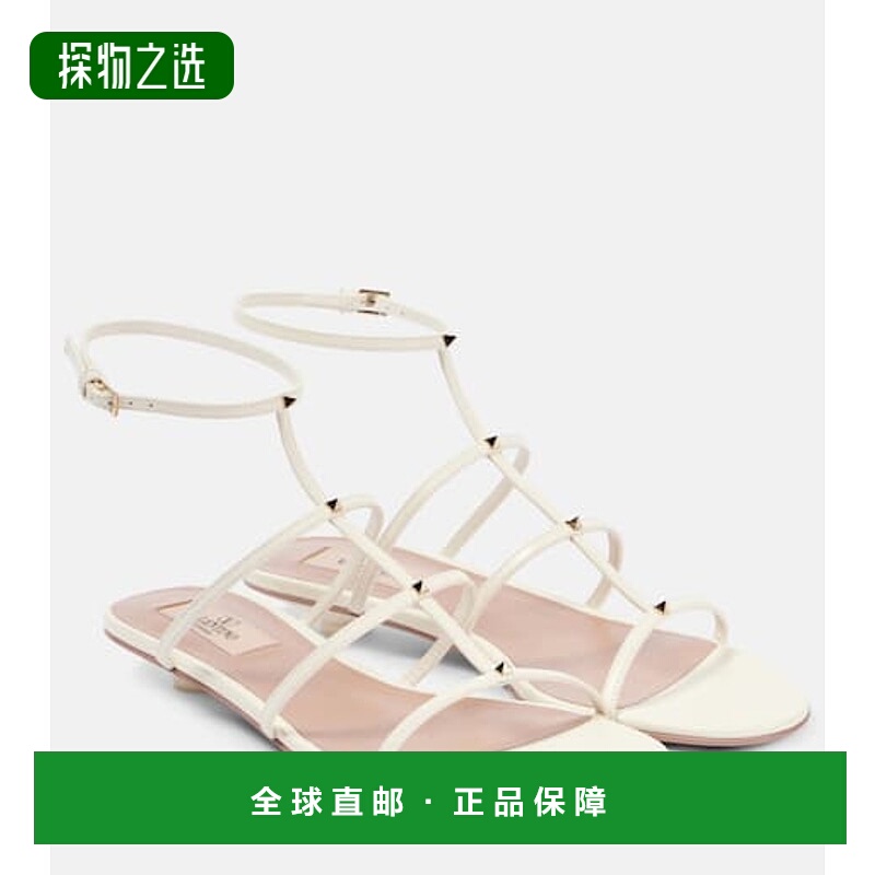 1h可退 香港直邮Valentino 华伦天奴 女士 Wispy 铆钉皮质凉鞋