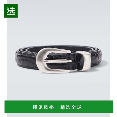 香港直邮Our Legacy 男士 20mm 鳄鱼纹漆皮皮带 004103