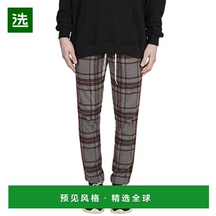 1h可退 香港直邮Represent 男士 格纹裤子 Q033GREY red红色 舒适