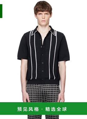 1h可退 香港直邮AMIRI 男士 黑色 Script Stripe 衬衫 AMKNIR1025