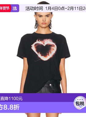 1h可退 香港直邮R13 女士 Flaming Boy 心形T恤 R13WK001K016A