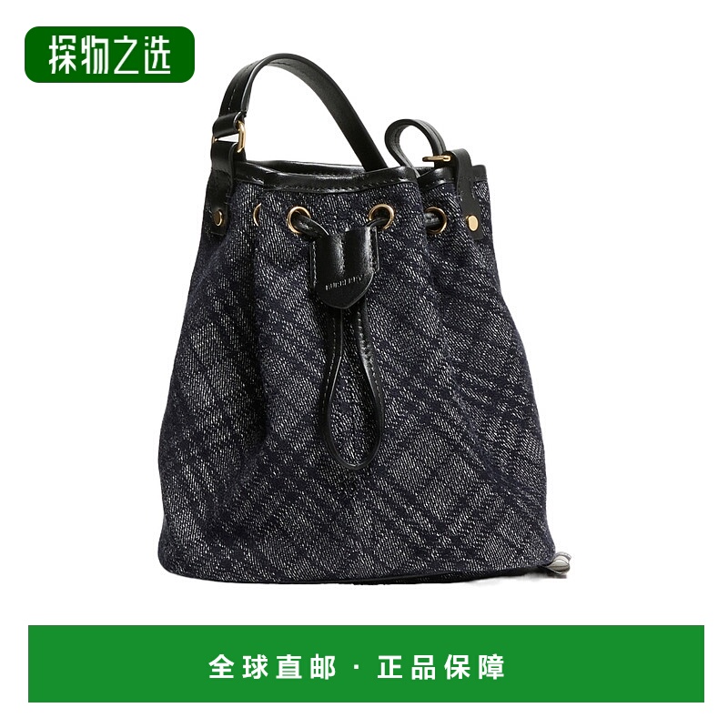 香港直邮Burberry 格纹迷你水桶包 BURWM7Z2斜挎包单肩包手提包