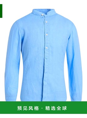 1h可退 香港直邮Mc2 Saint Barth 男士 亚麻衬衫 blue蓝色 舒适时