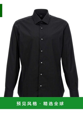 香港直邮BARBA 男士衬衫 I1U12P01PZ27080001 AW2024 黑色 Poplin