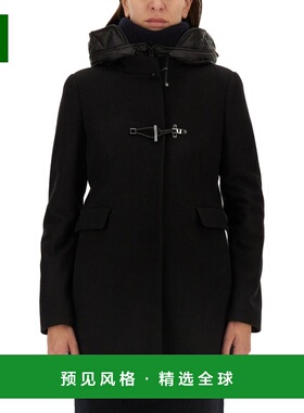 1h可退 香港直邮Fay 女士 牛角扣大衣 NAW59493430SGL black黑色