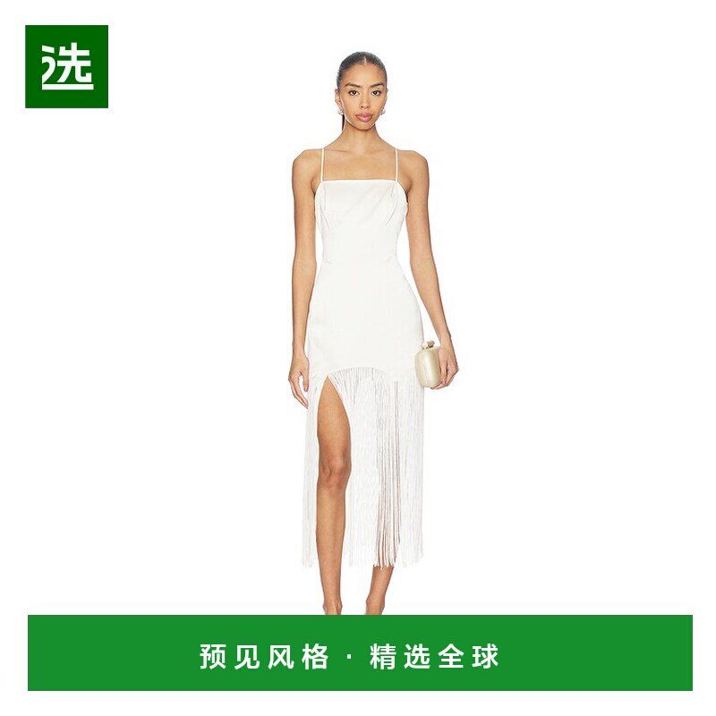 1h可退 香港直邮Fleur Du Mal 女士 缎面流苏长款连衣裙 DR0710
