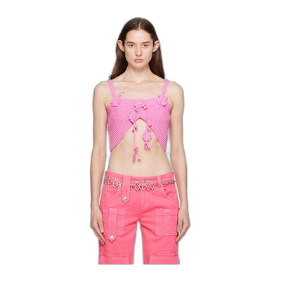 香港直邮Blumarine Flower 针织吊带性感背心 P422M417A