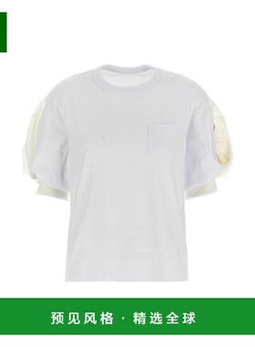 1h可退 香港直邮Sacai 女士 泡泡袖T恤 SCW239 white白色 舒适时