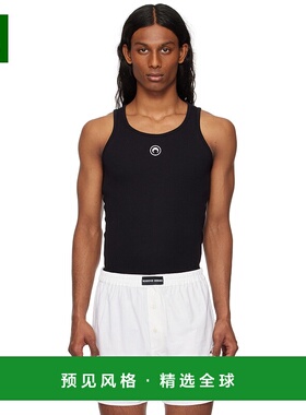 1h可退 香港直邮Marine Serre 男士 黑色 Moon Logo Ribbed Jerse