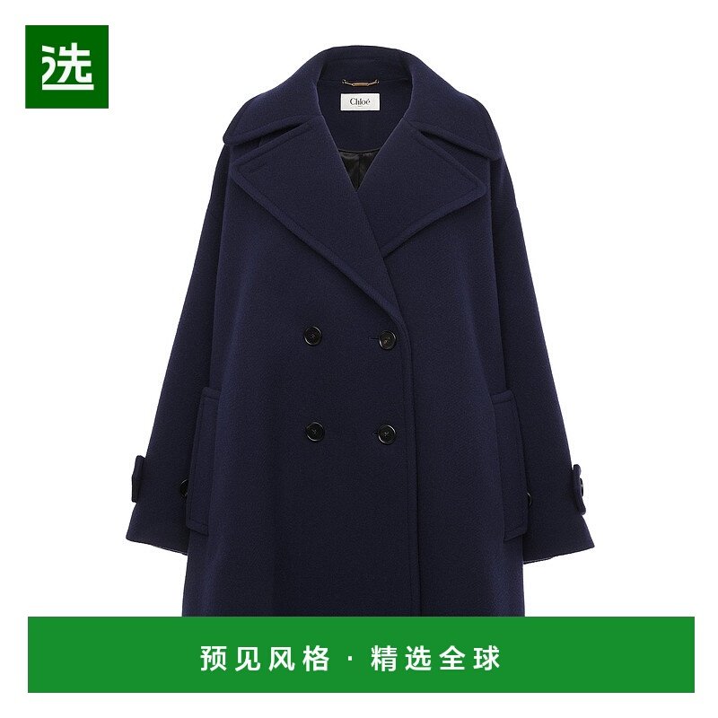 香港直邮Chloe 双排扣羊毛西装大衣 CH25AMA26952