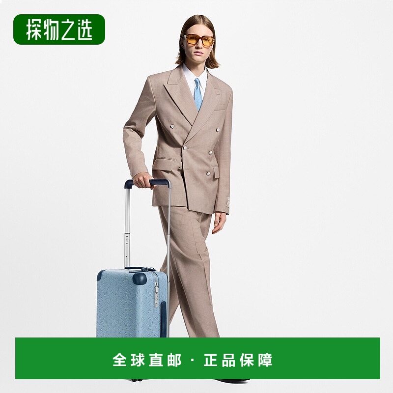 欧洲直邮LV路易威登 Horizon系列男士蓝色帆布老花图案行李箱