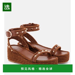 1h可退 香港直邮Valentino 华伦天奴 女士 Torchon 铆钉皮质帆布