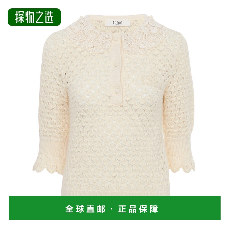 香港直邮Chloe 刺绣花边短袖POLO衫 CH25AMP47590