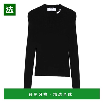 香港直邮MSGM 女士卫衣 3941MDM21725778499 AW2025 黑色 Ribbed