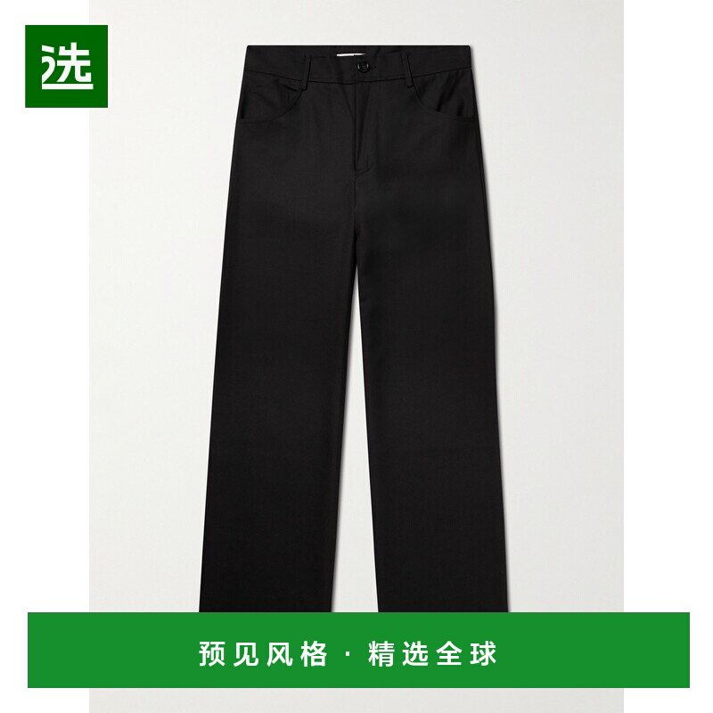 1h可退 香港直邮Séfr 男士 Jiro 阔腿羊毛混纺斜纹布裤子 FW23JI