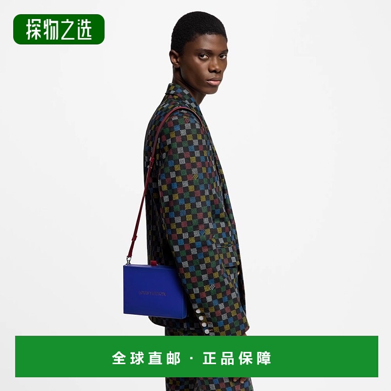 1h可退 欧洲直邮LV/路易威登 男士深蓝色牛皮单肩包正品高级感