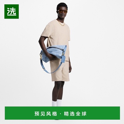 1h可退 欧洲直邮LV路易威登 Damier男士浅米色棉棋盘格图案短袖T