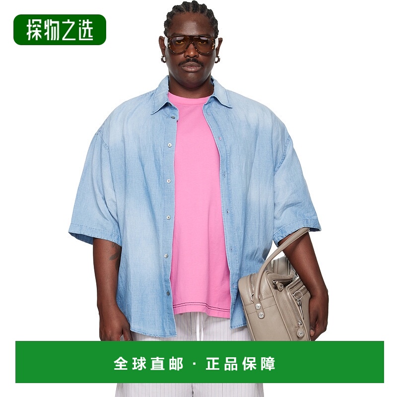 香港直邮Acne Studios 艾克妮 男士 蓝色 Back Print 衬衫 BB0617