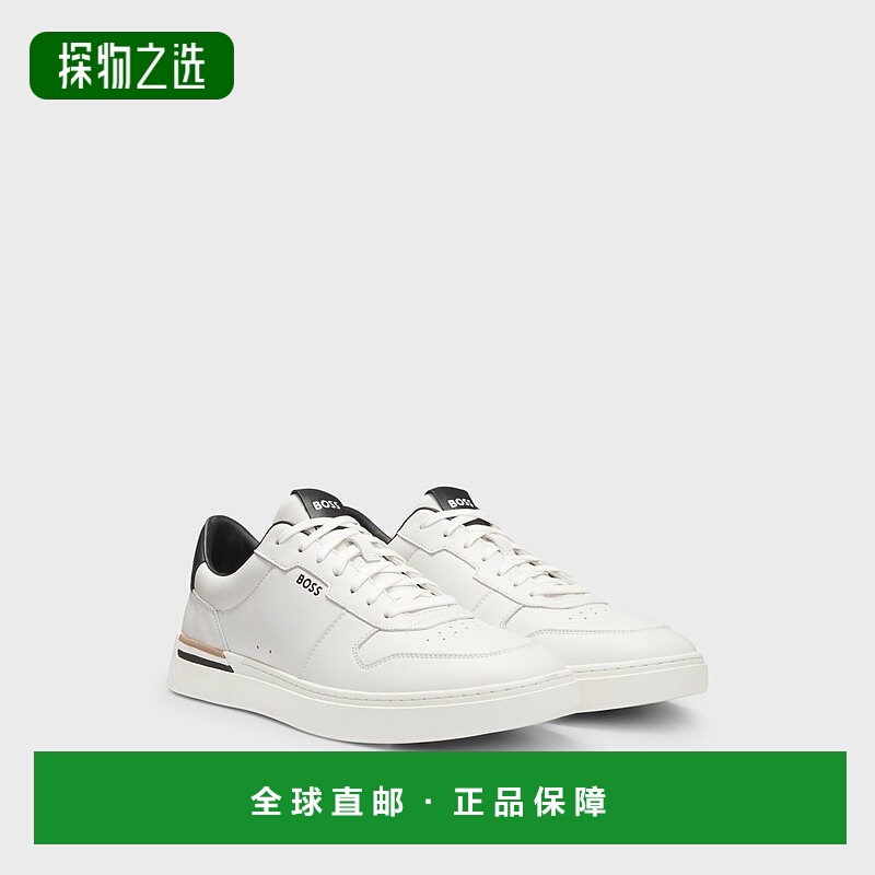 欧洲直邮HUGO BOSS雨果BOSS BLACK 标志性条纹皮革运动鞋男鞋