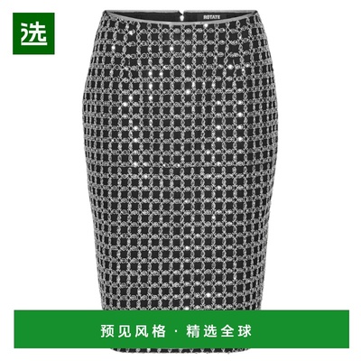 1h可退 香港直邮ROTATE BIRGER CHRISTENSEN 女士 钉珠长款迷你半