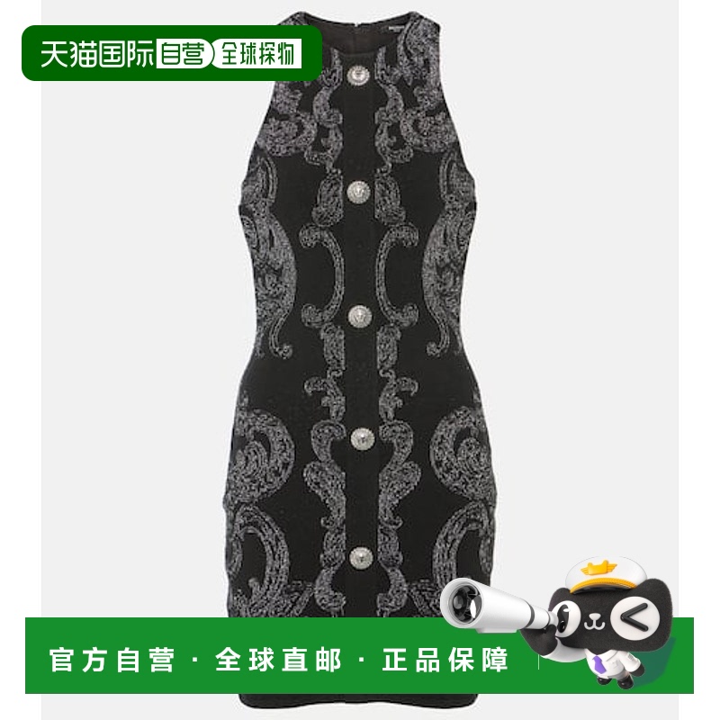 1h可退 香港直邮Balmain 巴尔曼 女士 Lurex® 佩斯利提花迷你连衣