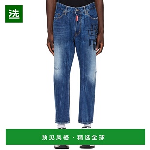 1h可退 香港直邮Dsquared2 二次方 男士 蓝色 Icon Stamps Bro 牛