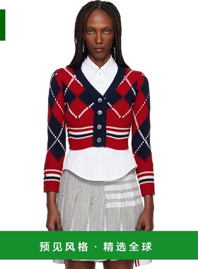 1h可退 香港直邮Thom Browne 汤姆·布朗 女士 红色 Argyle Intar