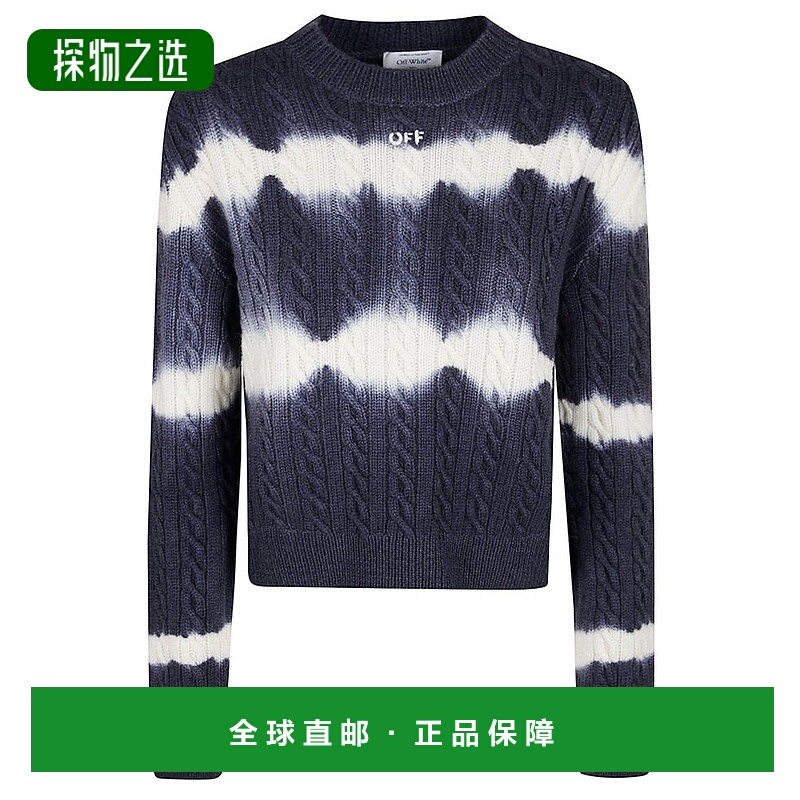 香港直邮off-white 女士 米白色圓領針織套衫 OWHE10IF25KNI001