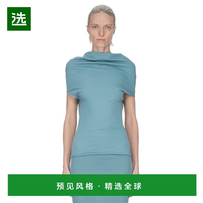 香港直邮RICK OWENS 女士T恤 RP01E7225JA66 SS2025 蓝色 JERSEY