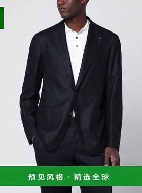 1h可退 香港直邮Tagliatore 男士 海军蓝单排扣羊毛羊绒夹克 1SMC