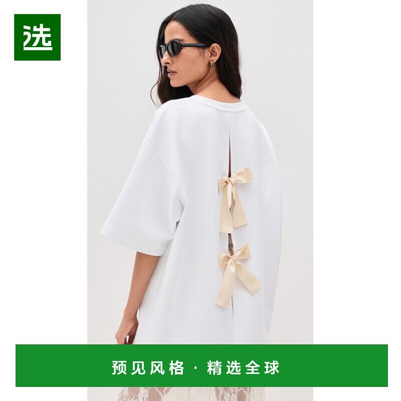 1h可退 香港直邮THE GARMENT 女士 TG 蝴蝶结T恤 white白色 舒适
