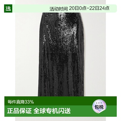 1h可退 香港直邮LA LIGNE 女士 Oona 珠片雪纺中长半身裙 LLC1509