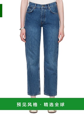 香港直邮ANINE BING 女士 蓝色 Benson 直筒裤牛仔裤 A0610010