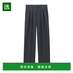 直筒裤 香港直邮Saint 844724Y5K32休闲裤 羊毛长裤 Laurent