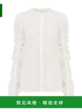 香港直邮Chloe 无领衬衫 CHC23SHT03016泡泡袖