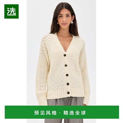 1h可退 香港直邮LA LIGNE 女士 织纹缝线针织开衫  舒适时尚