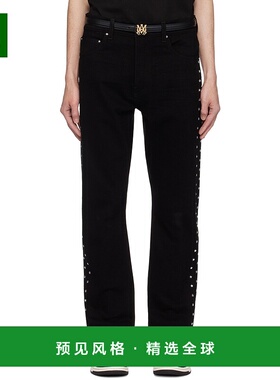 1h可退 香港直邮AMIRI 男士 黑色 Star Crystal Slim 牛仔裤 AMDN