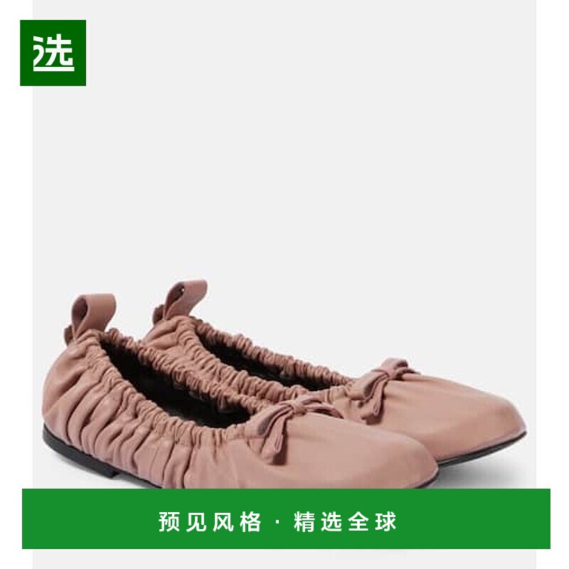1h可退 香港直邮Acne Studios 艾克妮 女士 蝴蝶结皮质芭蕾舞鞋 0图片