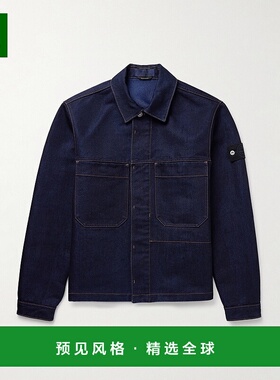 香港直邮1h可退 Stone Island 石头岛 男士 蓝色牛仔帆布夹克 S15