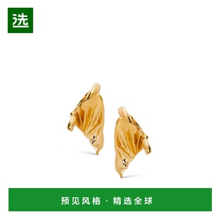 1h可退 欧洲直邮LOEWE罗意威女士银质PleatedFan环状耳耳饰耳夹