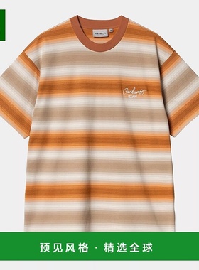 欧洲直邮Carhartt Wip 男士橙色/灰色棉短袖T恤针织棉质